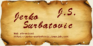 Jerko Šurbatović vizit kartica